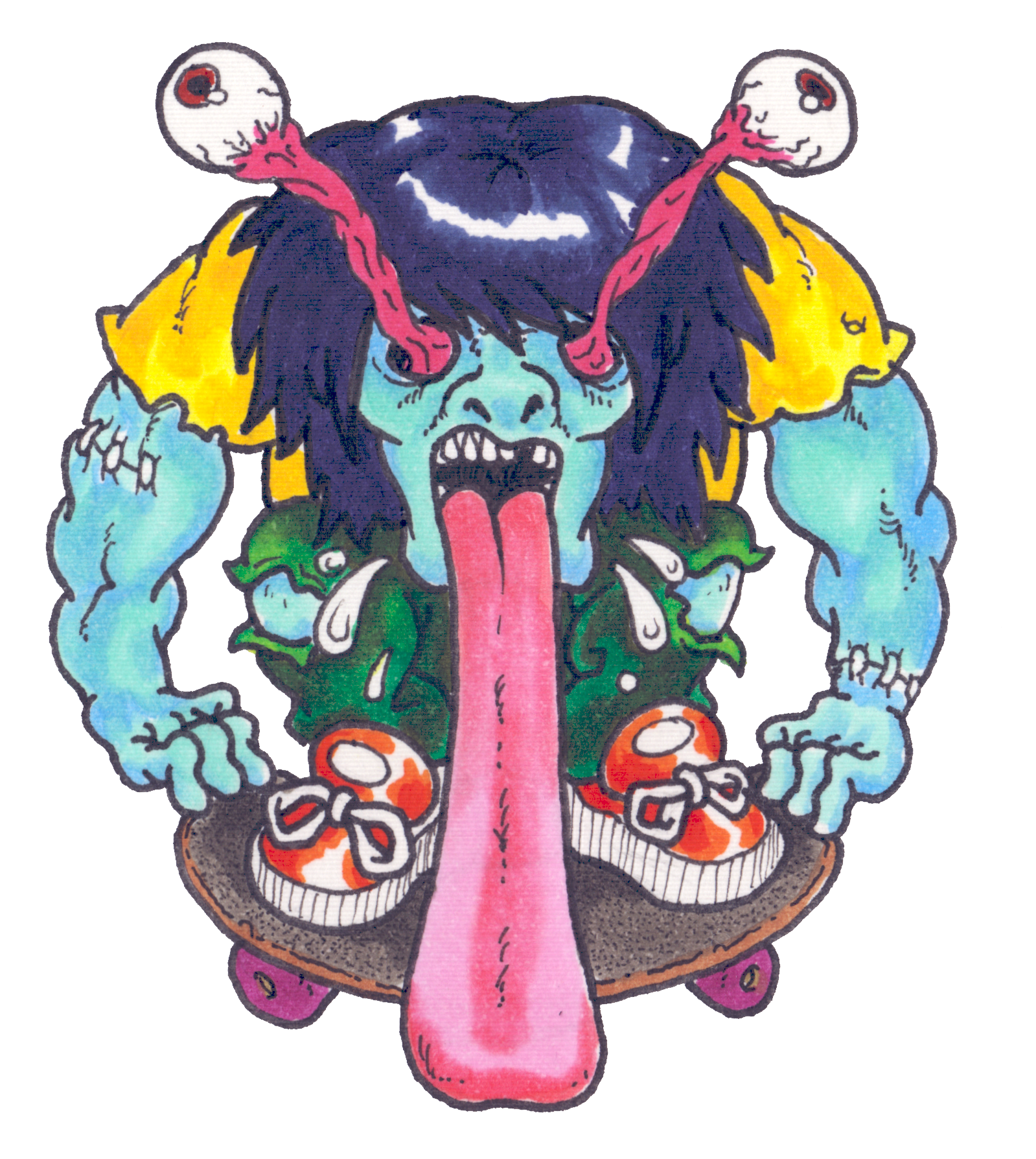 Zombie Skater Sticker
